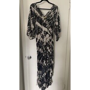 Pineapples Black & White Tie Dye Jumpsuit Wide Legg Women's Small Made in Hawaii